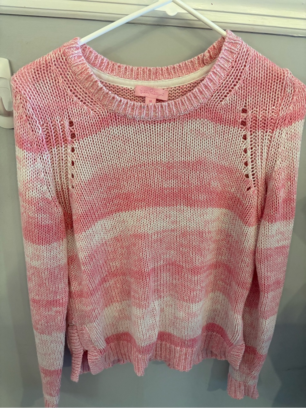 Lilly Pulitzer Pink & White Striped Scoopneck Sweater